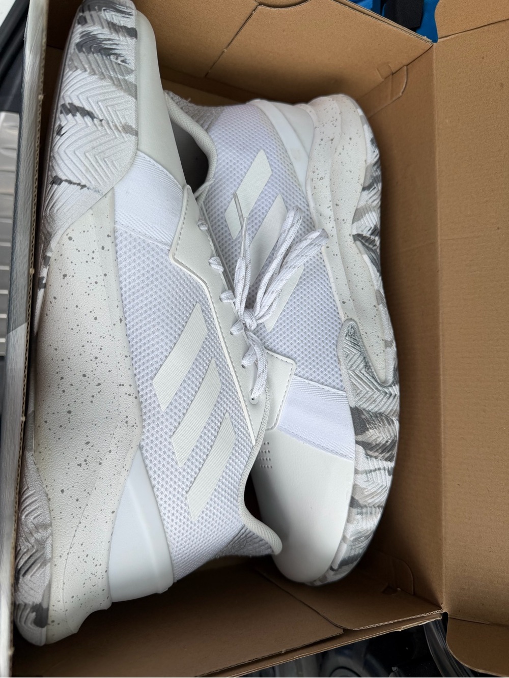 Men's White Athletic Sneakers with Textured Sole
